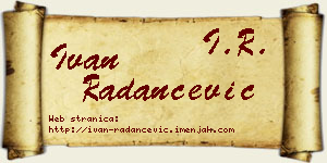 Ivan Radančević vizit kartica